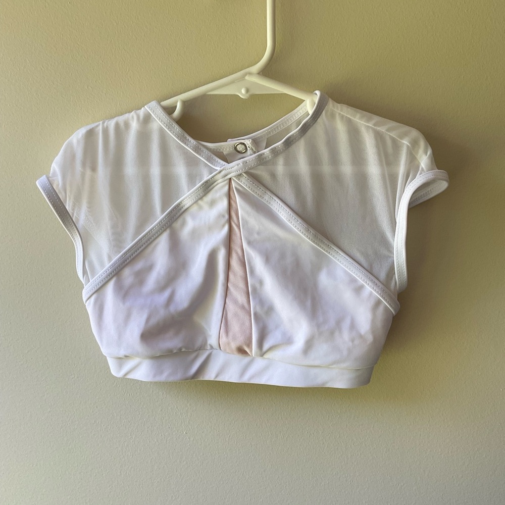 Balera Illusion Mesh White Crop Top